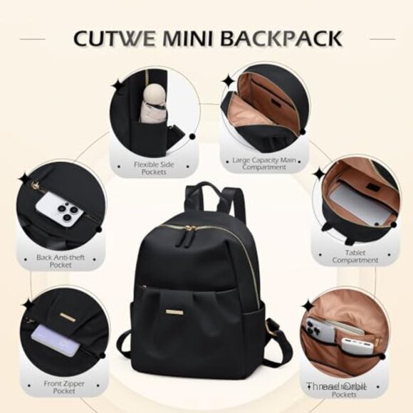 Small Lightweight Nylon Daypack Backpack for Women Travel College Work main image 3